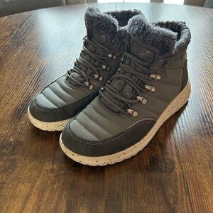 Hey Dude Gray Fur-Lined High-Top Sneakers